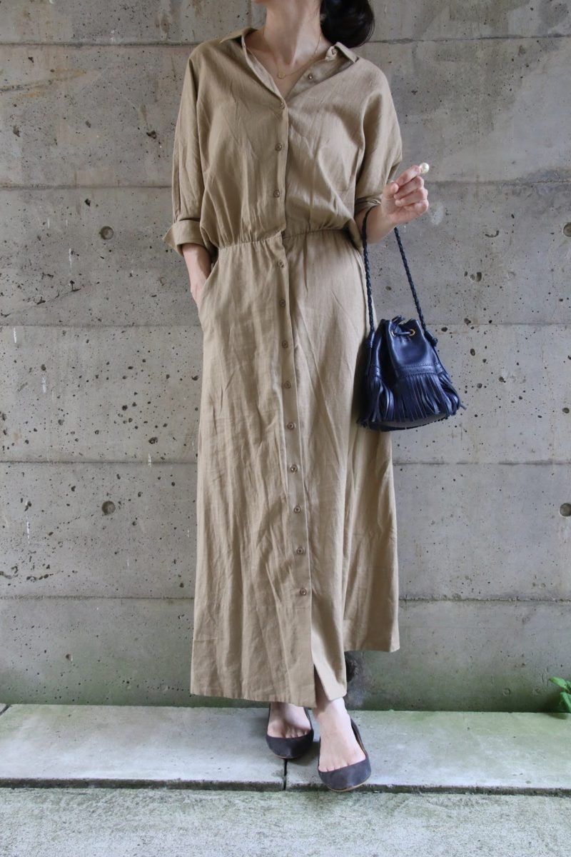 シャツワンピースコーディネート前