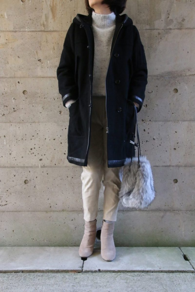 Mila Owen フーテッドコートコーディネート2