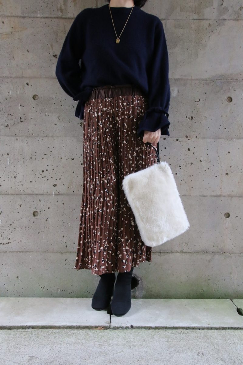 プリントプリーツコーディネート2