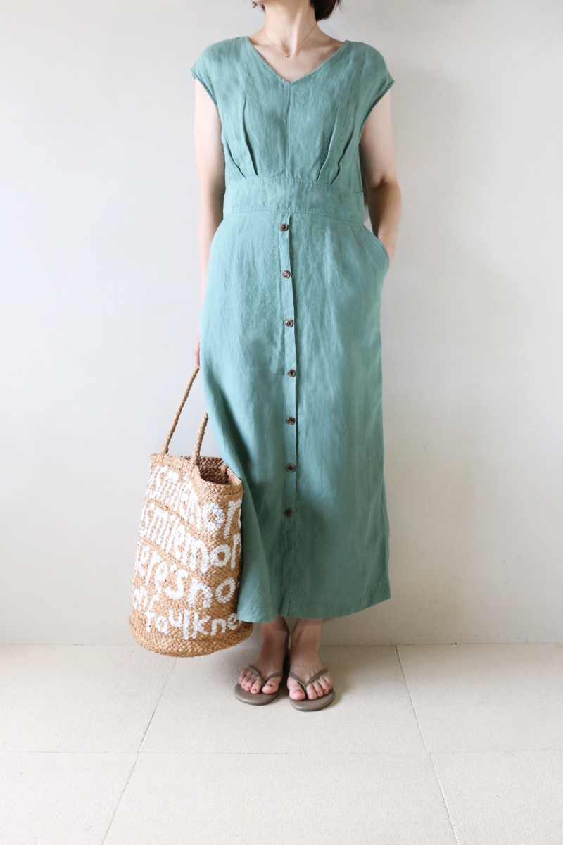 リトアニアリネンボタンワンピースアイチャッチ