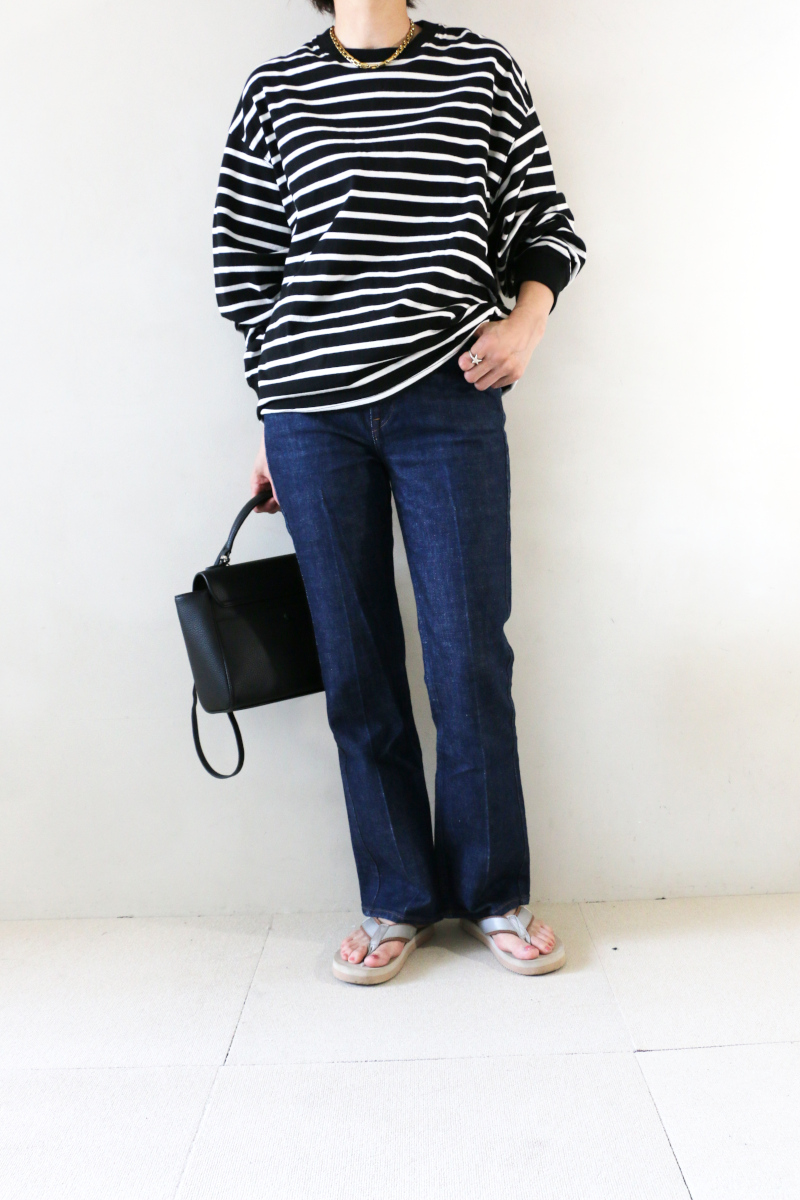 ロングスリーブボーダー×デニムコーデアイチャッチ