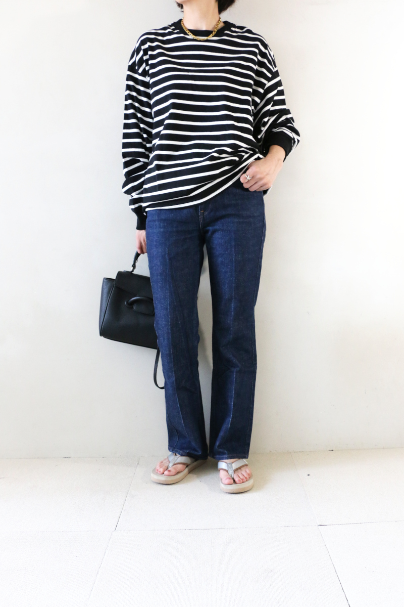 ロングスリーブボーダー×デニムコーデ3