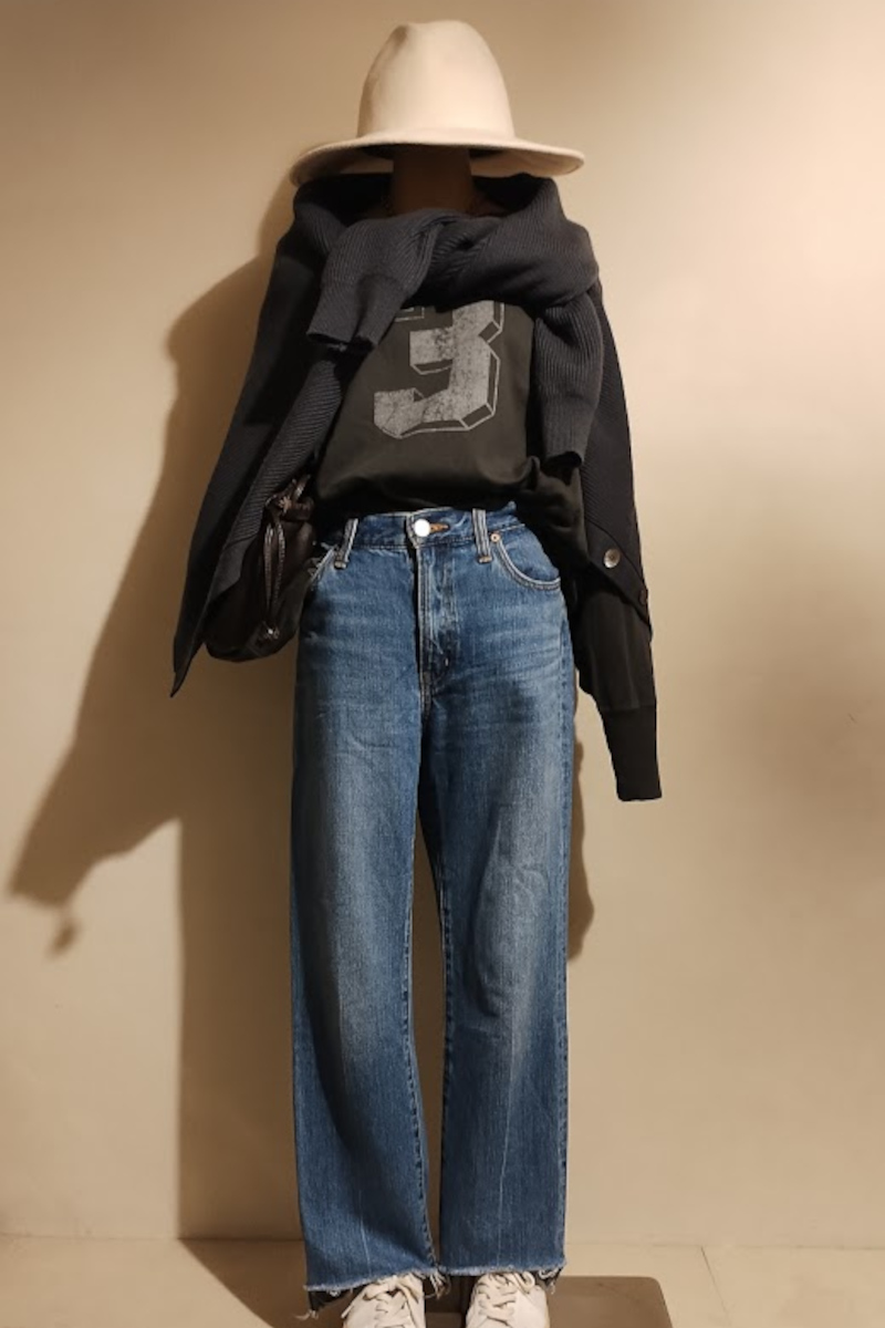 IENAカーディガン×AP STUDIOロングスリーブカットソーコーデ3