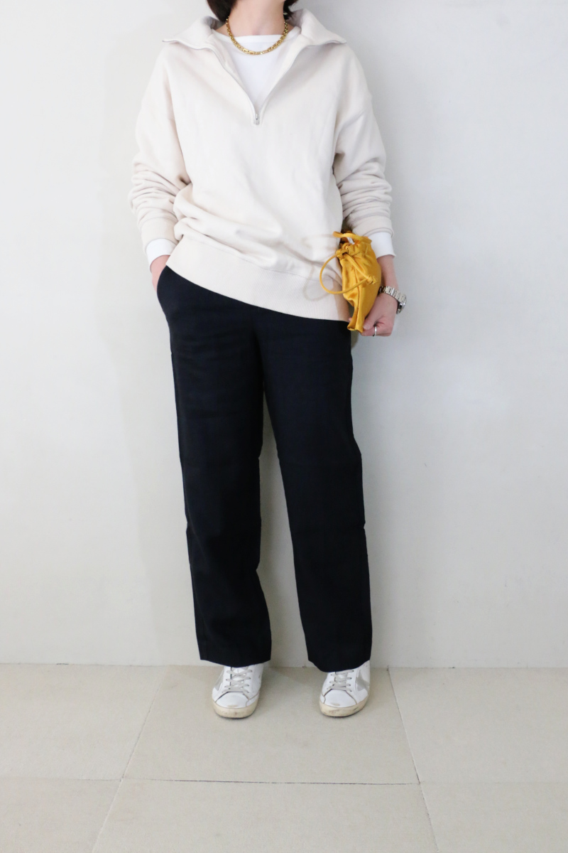 CELERI ハーフジップスウェットコーデ（スウェットsold out/パンツ