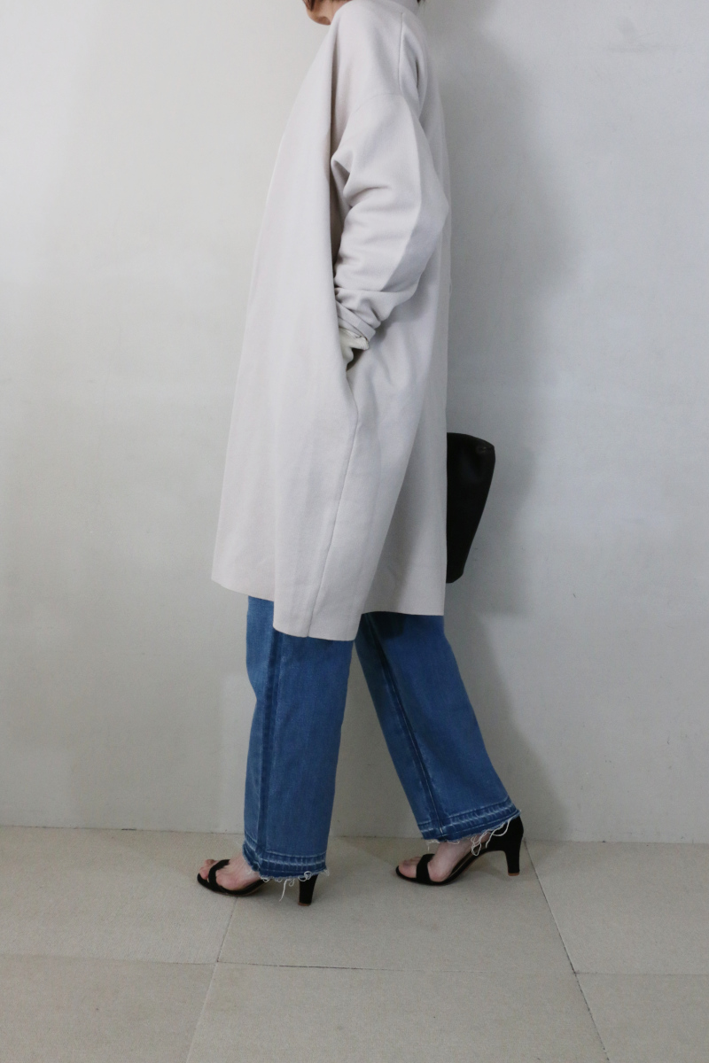 春カーディガンコーデ横