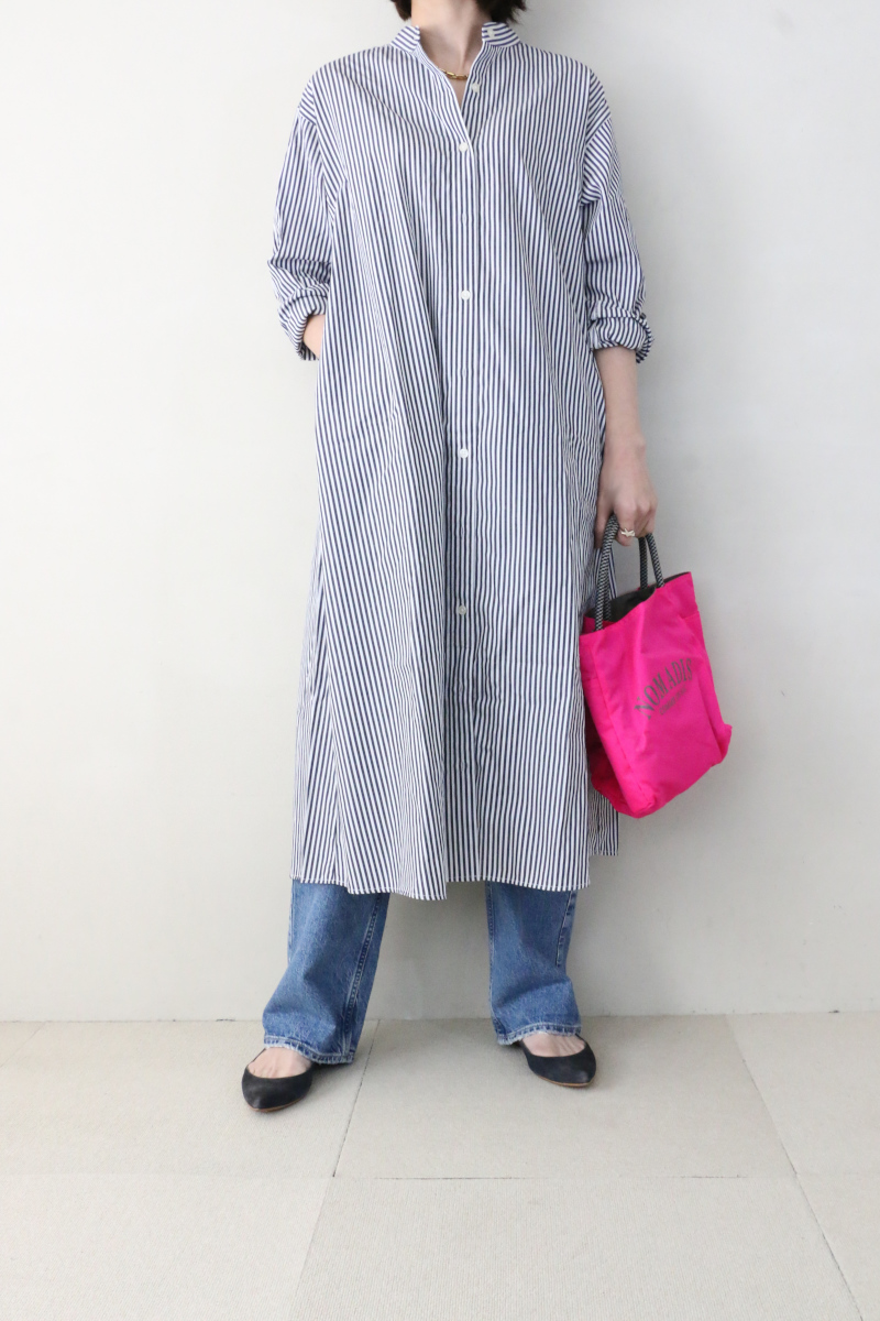 バンドカラーシャツワンピース5