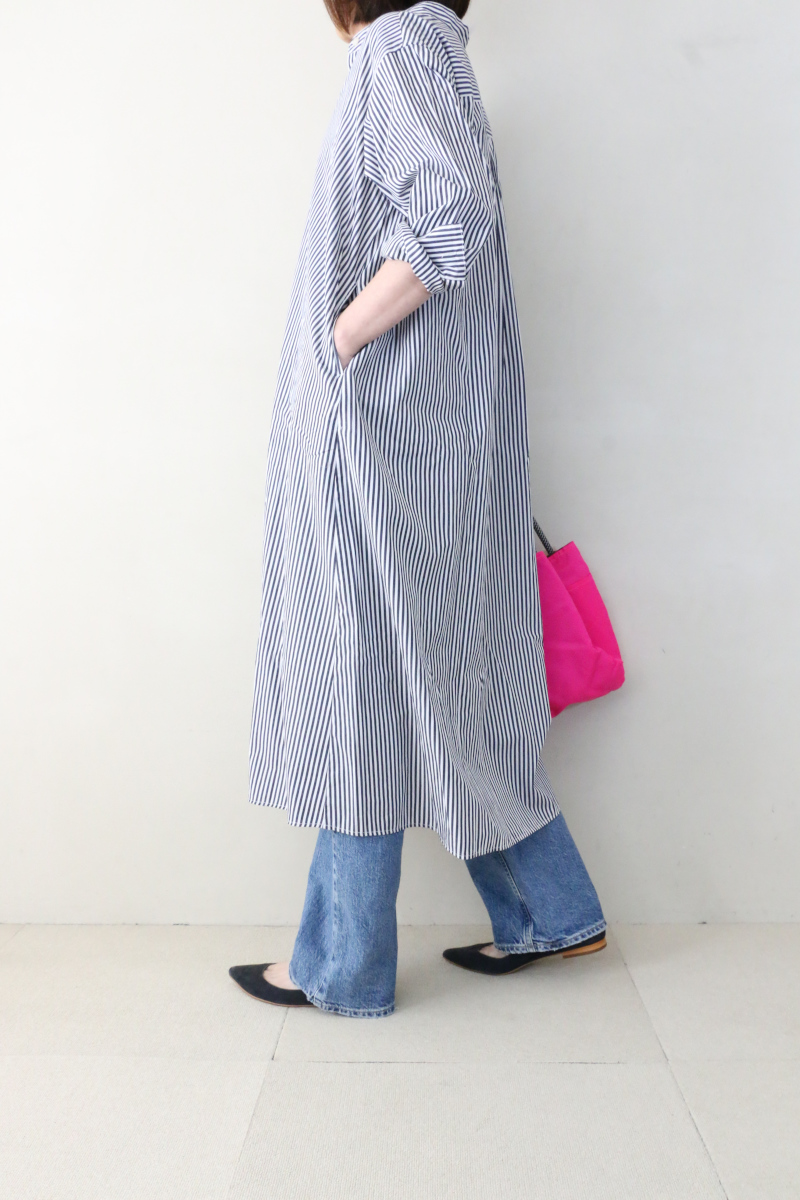 バンドカラーシャツワンピース3