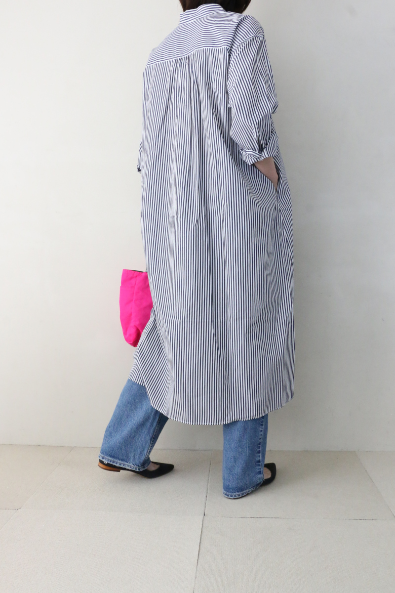 バンドカラーシャツワンピース4