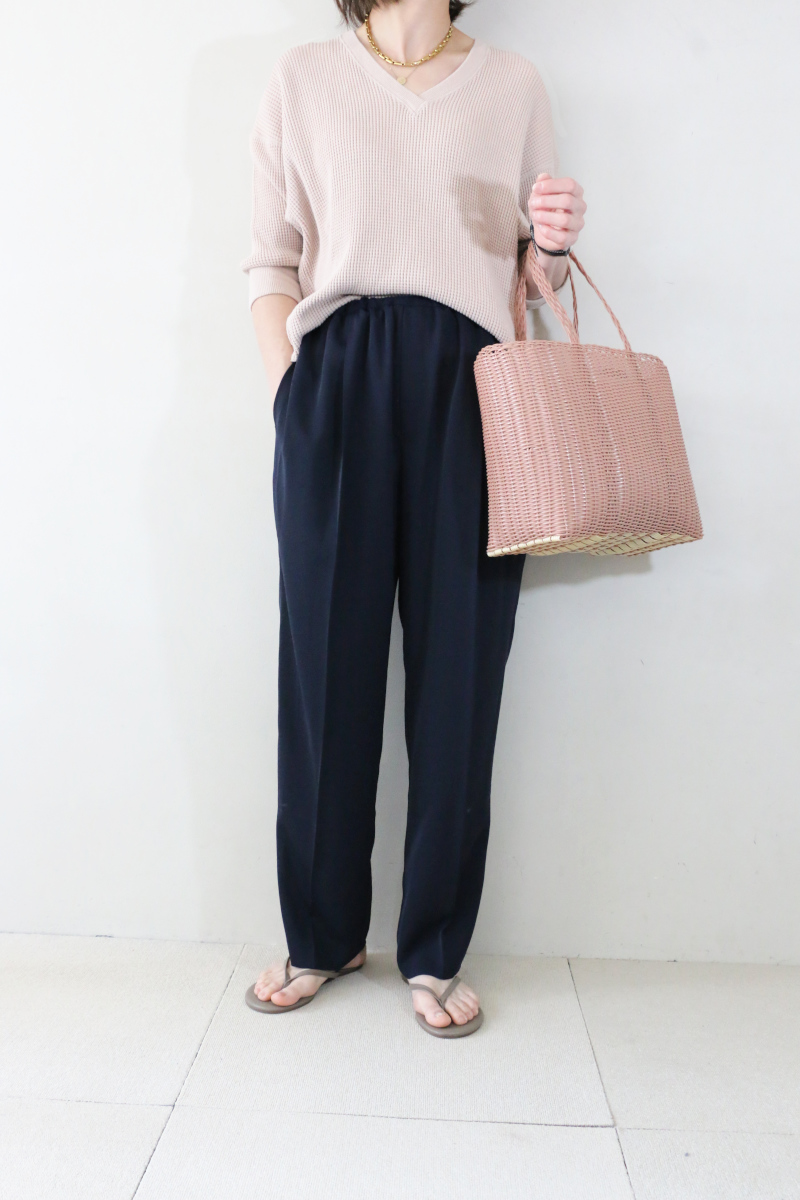 サーマルカットソー×センタープレスイージーパンツコーデ2