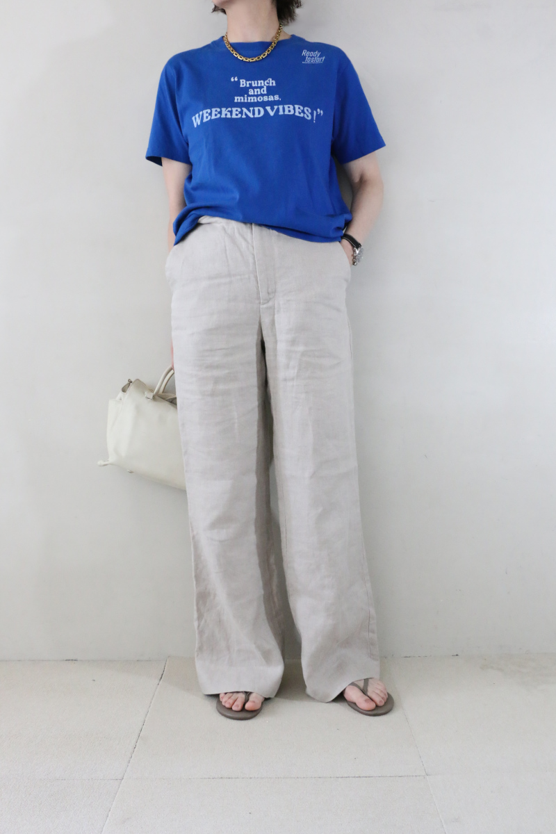 museリネンパンツTシャツコーデ3
