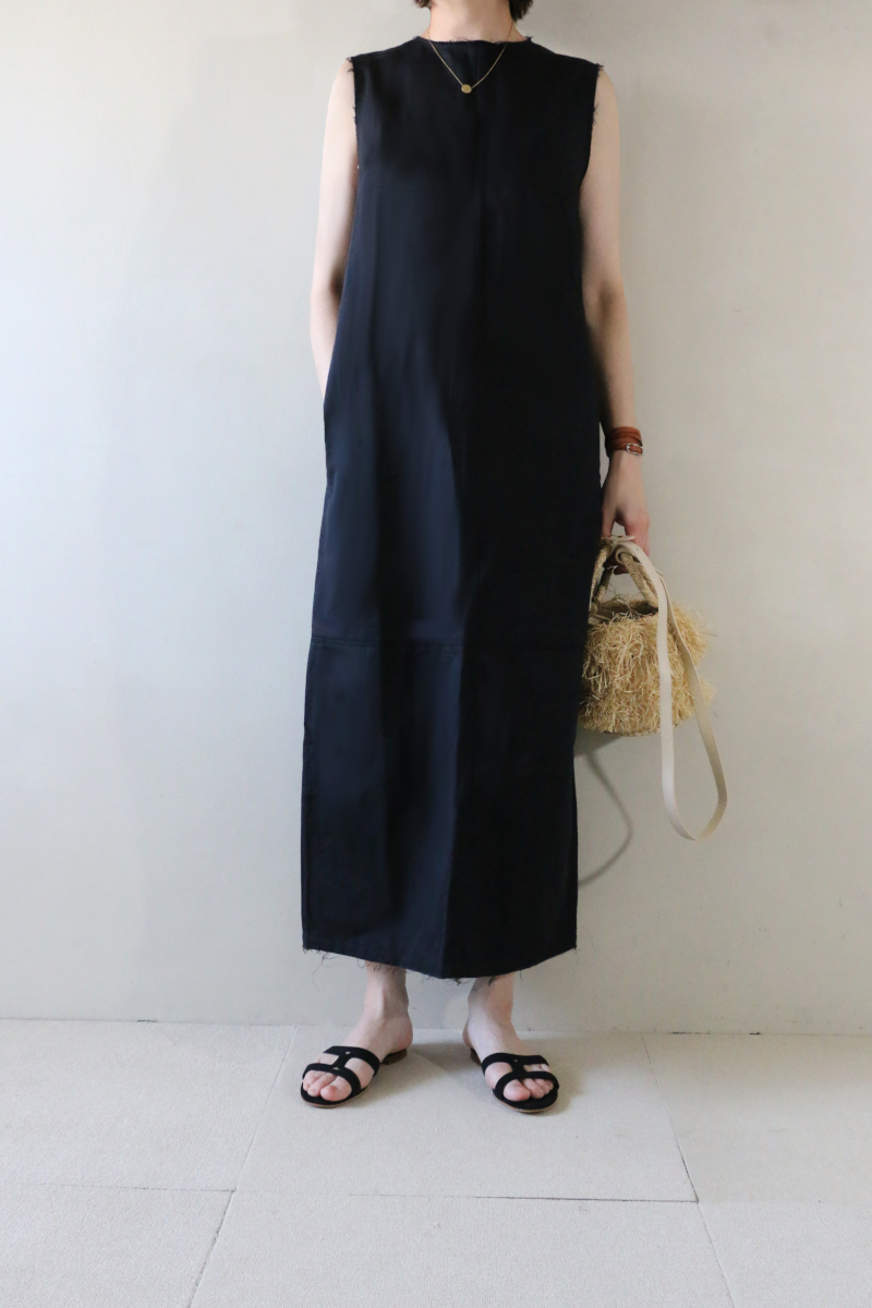 IENA 綿麻サテンIラインワンピース